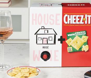 Cheez-Its And House Wine are selling a new new dual box of Ros and White Cheddar Cheez-its. What do you think of the pairing?